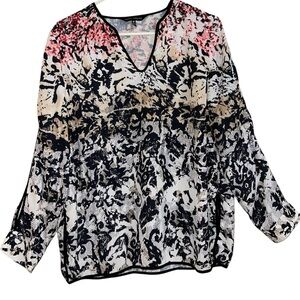Ming Wang Abstract Print Knit Top – Size M